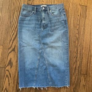 Madewell Rigid Denim Midi Skirt in Camille Wash